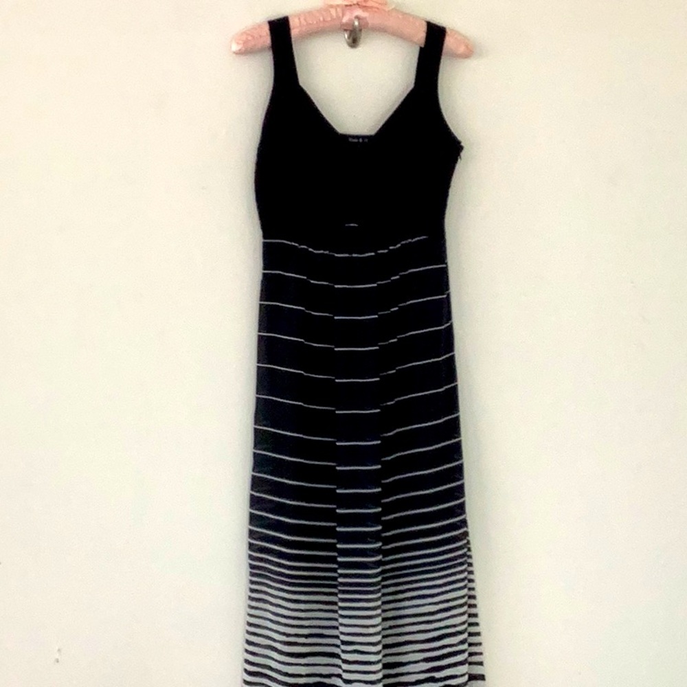 Sami & Joe Elegant Sleeveless Striped Maxi Summer Dress, Lined. Beach Resort.